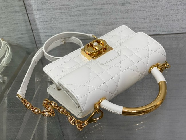 Mini Dior Ange Bag Latte Macrocannage Calfskin M4401U