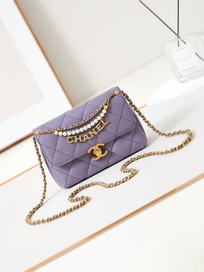 Chanel MINI FLAP BAG AS4986 Light Purple