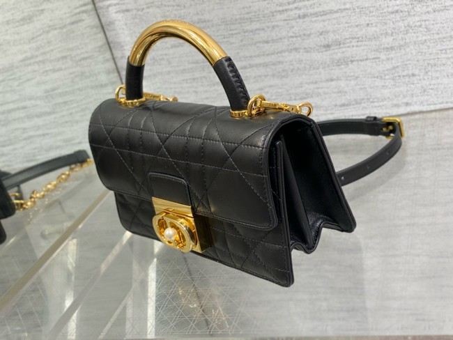 Mini Dior Ange Bag blackMacrocannage Calfskin M4401U