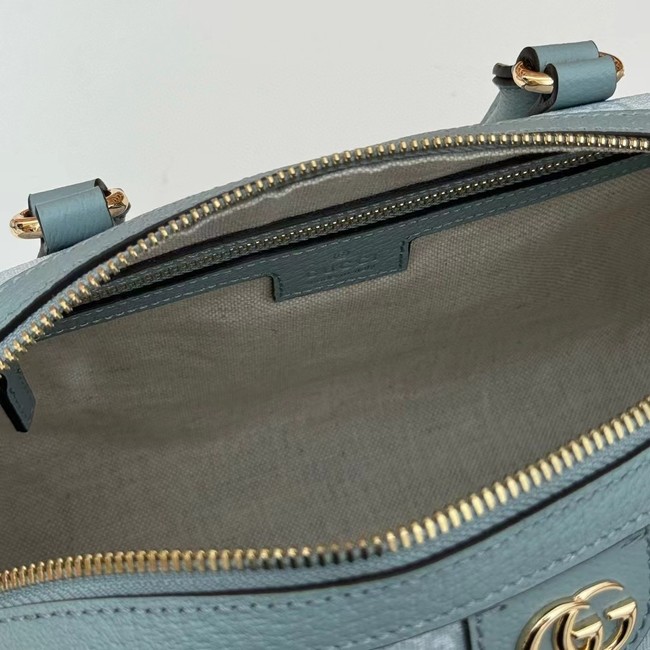 GUCCI OPHIDIA GG SMALL TOP HANDLE BAG 772061 Dusty blue