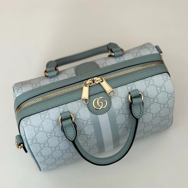 GUCCI OPHIDIA GG SMALL TOP HANDLE BAG 772061 Dusty blue