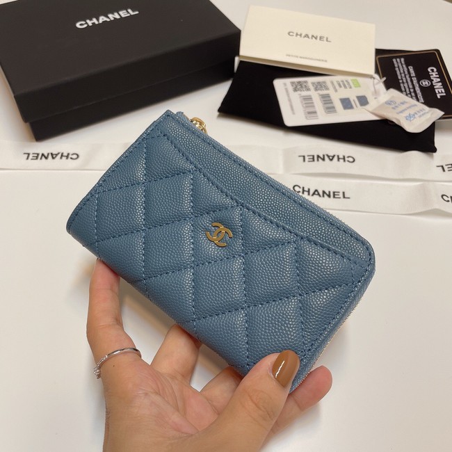 Chanel CLASSIC CARD HOLDER AP3179 blue