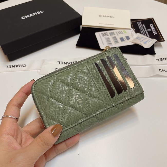 Chanel CLASSIC CARD HOLDER AP3179 green