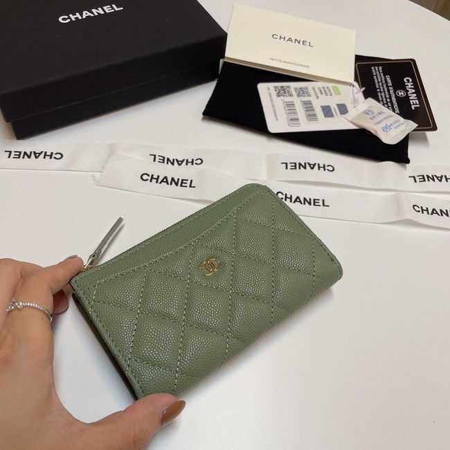 Chanel CLASSIC CARD HOLDER AP3179 green