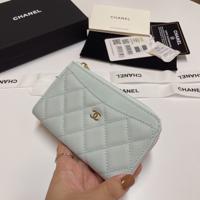 Chanel CLASSIC CARD HOLDER AP3179 light blue