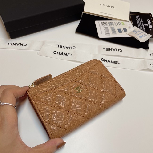 Chanel CLASSIC CARD HOLDER AP3179 brown