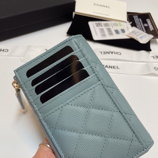 Chanel CLASSIC CARD HOLDER AP3179 sky blue