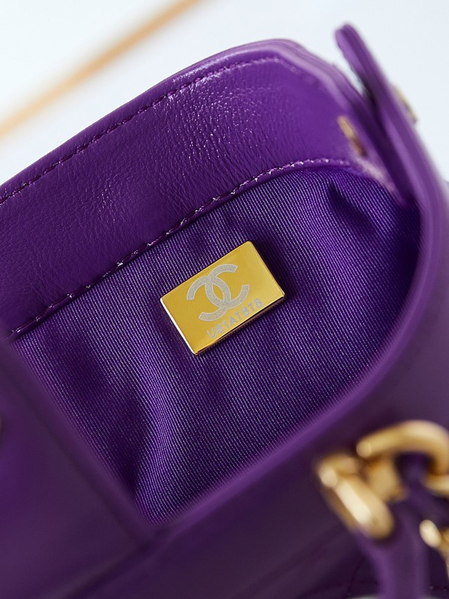 CHANEL 24A MINI BAG WITH TOP HANDLE AS4958 Purple