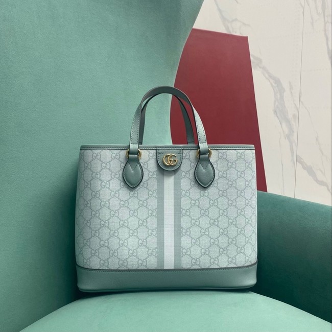 GUCCI OPHIDIA SMALL TOTE BAG 765043 Dusty blue