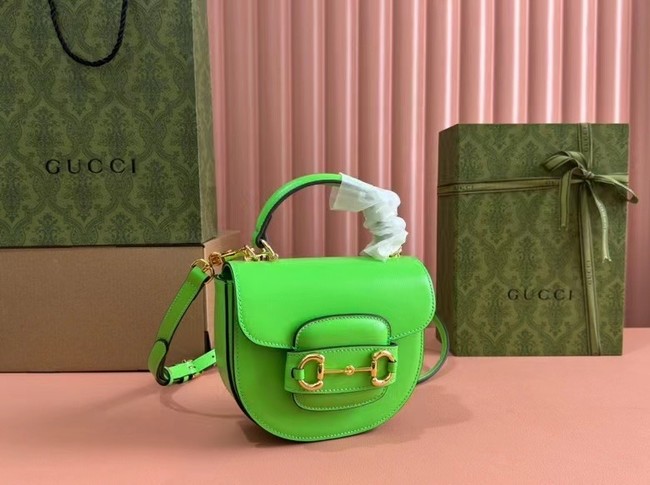 GUCCI HORSEBIT 1955 MINI TOP HANDLE BAG 781387 Electric green