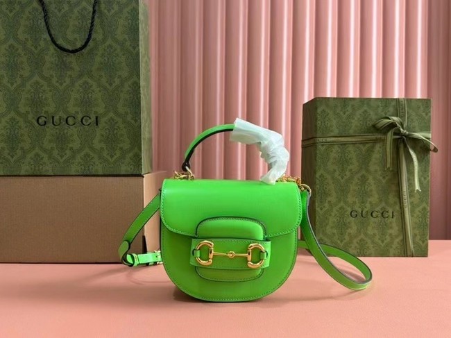 GUCCI HORSEBIT 1955 MINI TOP HANDLE BAG 781387 Electric green