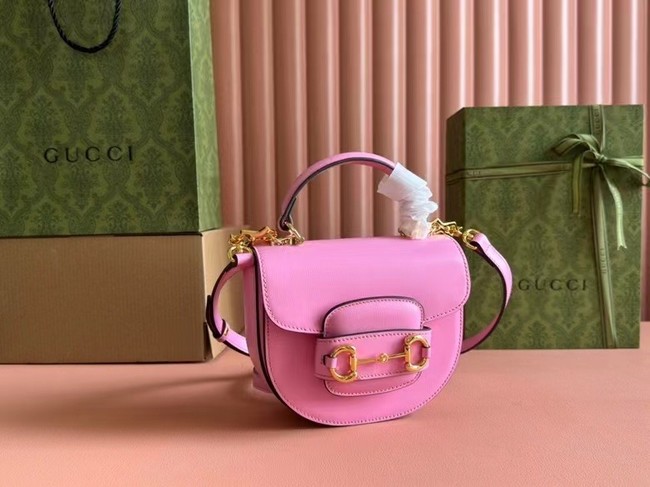 GUCCI HORSEBIT 1955 MINI TOP HANDLE BAG 781387 Pink 