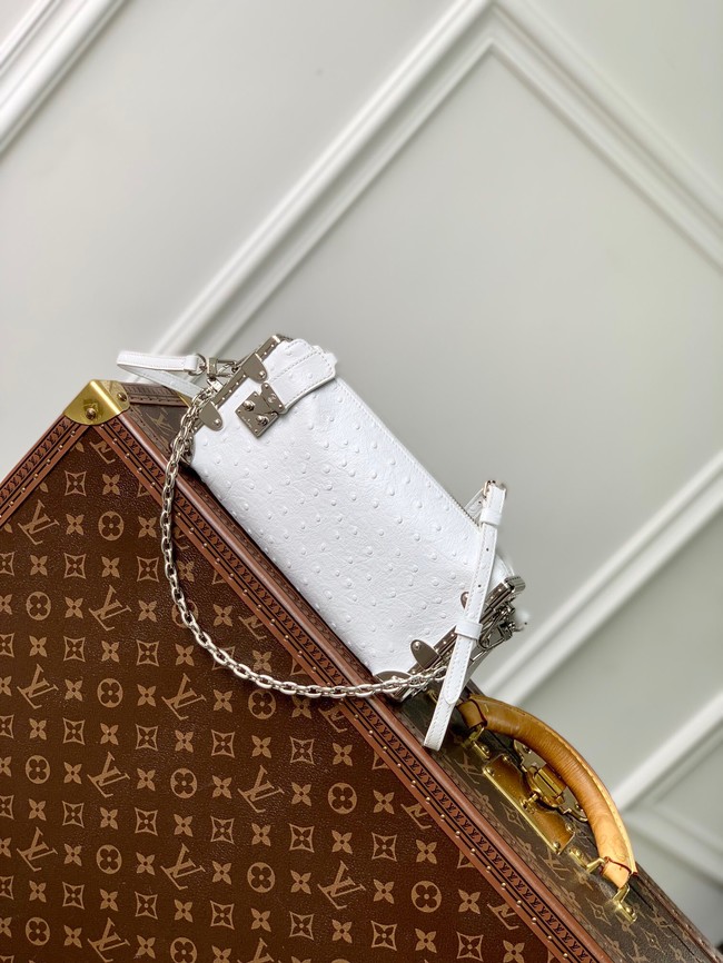 Louis Vuitton Slim Trunk Ostrich M25445 white