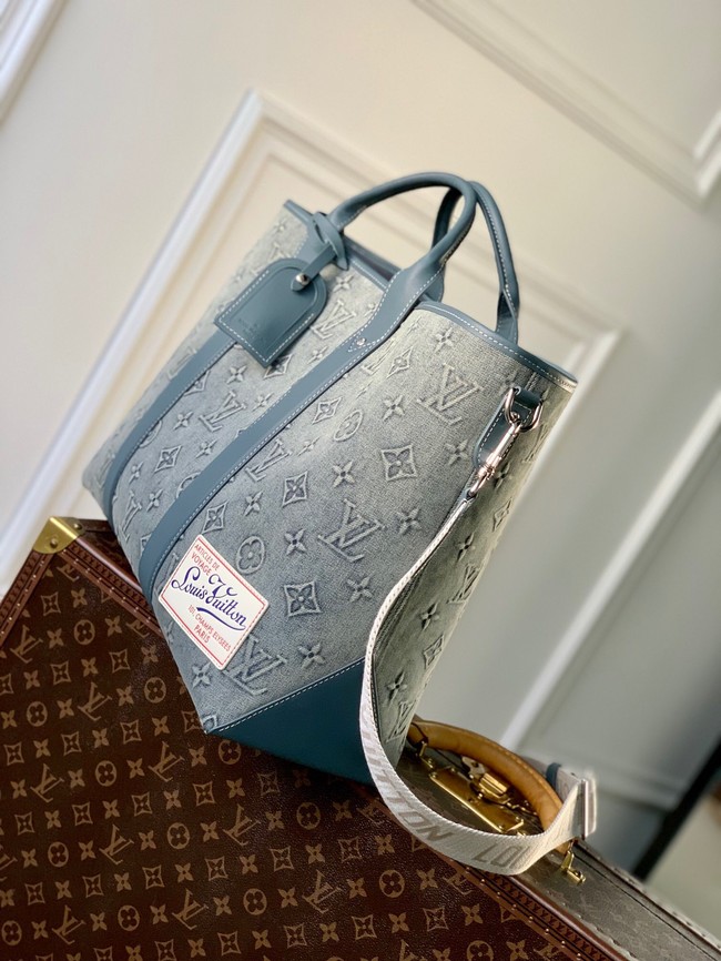 Louis Vuitton Weekend Tote M22537 Blue Denim