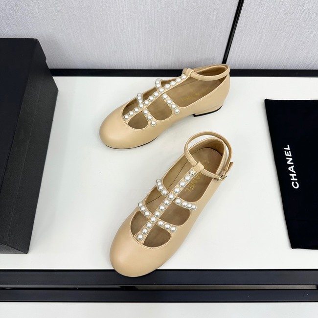 Chanel MARY JANES Goatskin & Imitation Pearls 11240-2