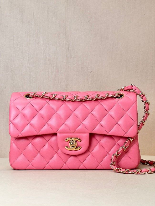 Chanel CLASSIC HANDBAG Lambskin & Gold-Tone Metal A01113 Fuchsia