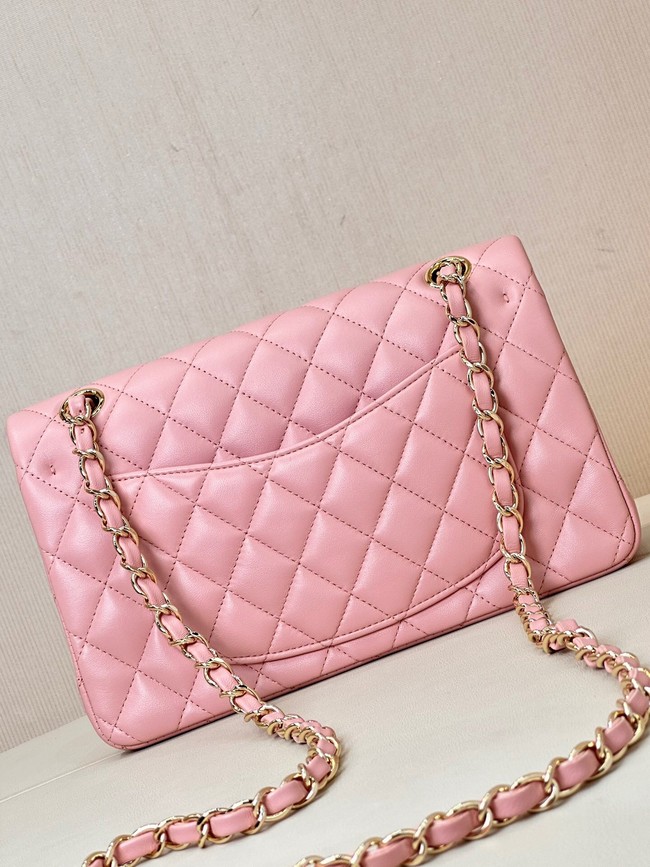 Chanel CLASSIC HANDBAG Lambskin & Gold-Tone Metal A01113 pink