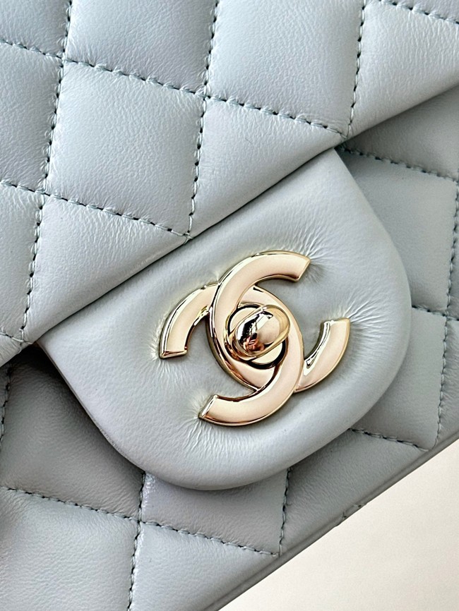 Chanel MINI CLASSIC HANDBAG Lambskin & Gold-Tone Metal A69900 light blue