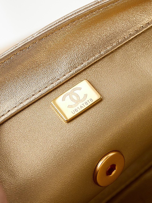 Chanel SMALL FLAP BAG WITH TOP HANDLE AS4997 gold