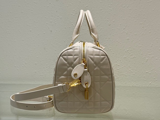 Dior Groove 25 Bag Dusty Ivory Macrocannage Calfskin M1365UBO