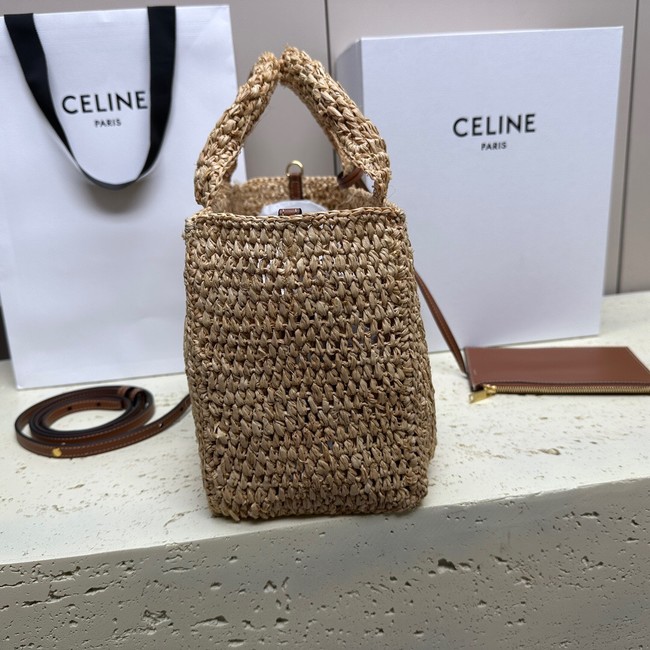 CELINE SMALL CABAS THAIS IN RAFFIA AND CALFSKIN 116302