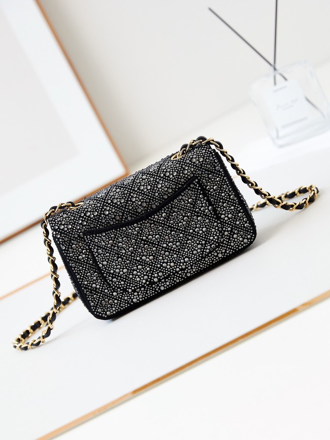 Chanel MINI CLASSIC HANDBAG imitation crystal chain bag A69900 black