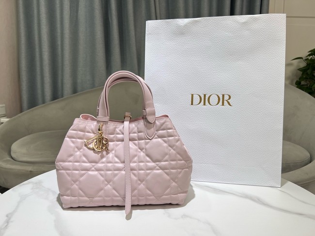 Small Dior Toujours Bag Macrocannage Calfskin M2822OSIY pink