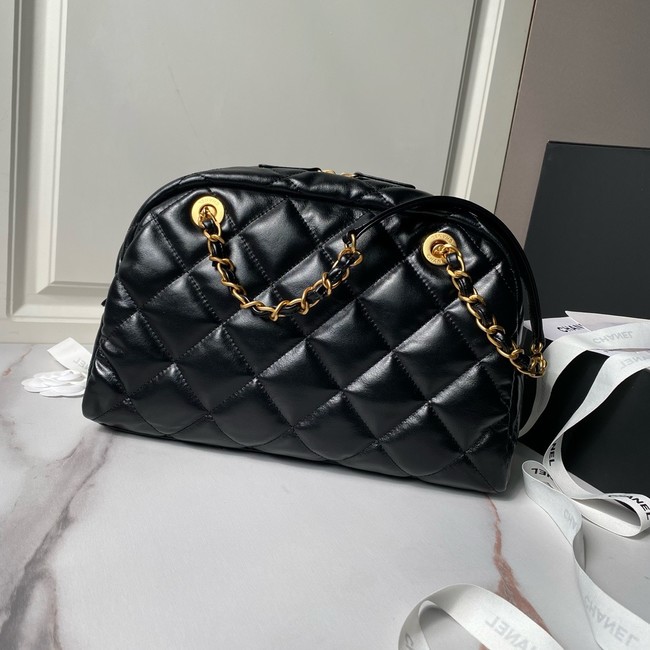 Chanel Shiny Lambskin & Gold-Tone Metal AS4905 Black