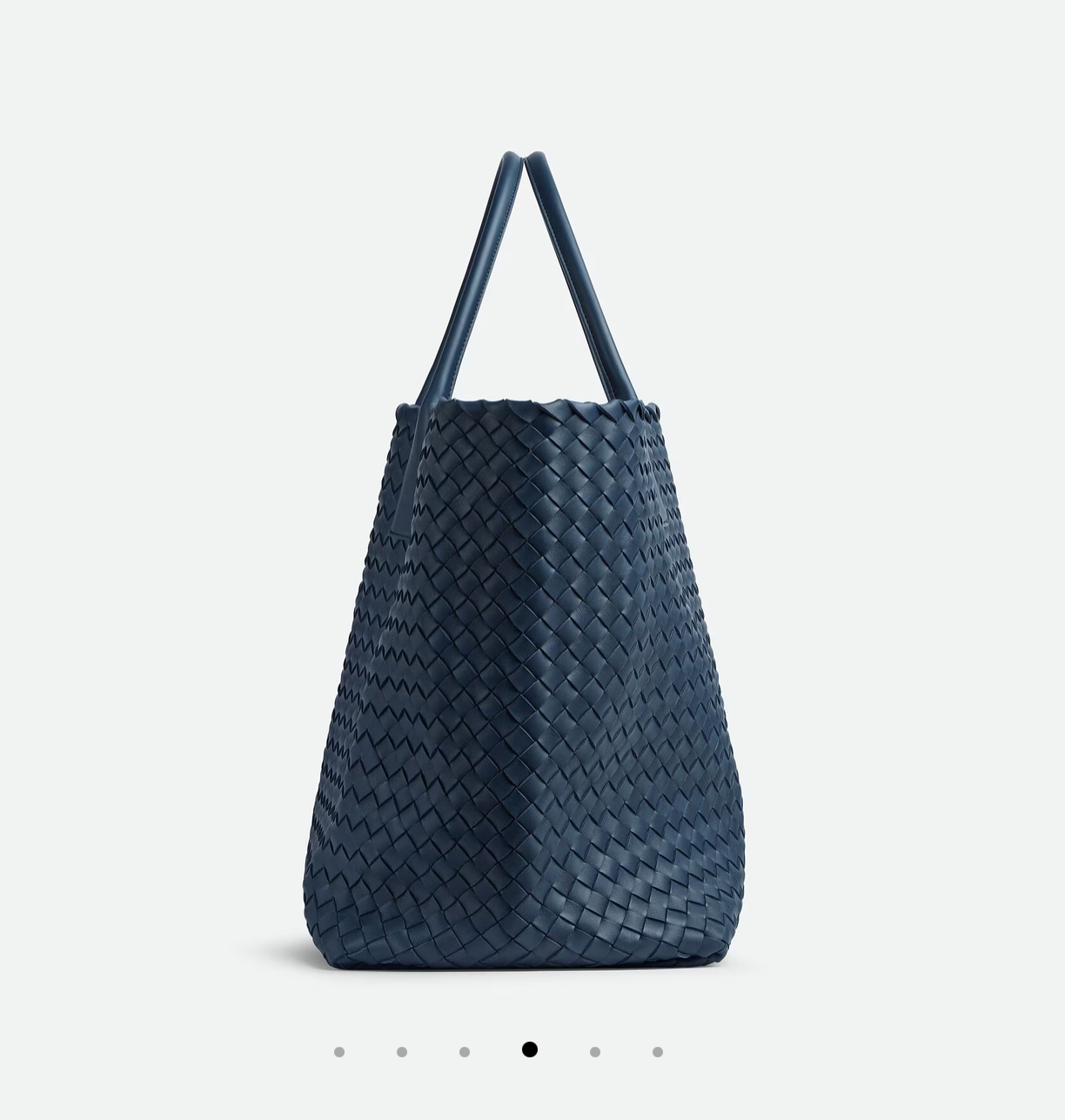 BOTTEGA VENETA Maxi Cabat Intreccio Leather Tote Bag 787115 Deep Blue