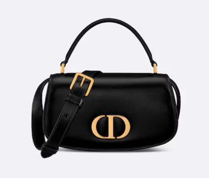 Dior Small 30 Montaigne Avenue Top Handle Bag Ribbed Calfskin M9370UNQ black