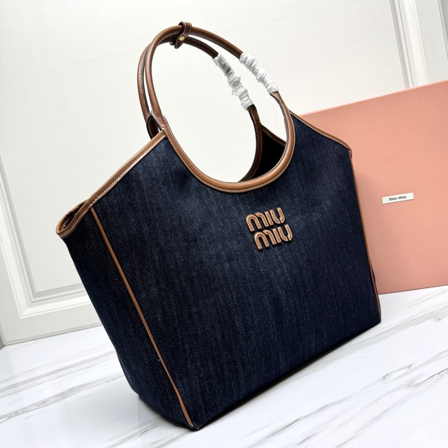 MIUMIU IN canvas&Leather Shoulder Bags 5BG276 dark blue