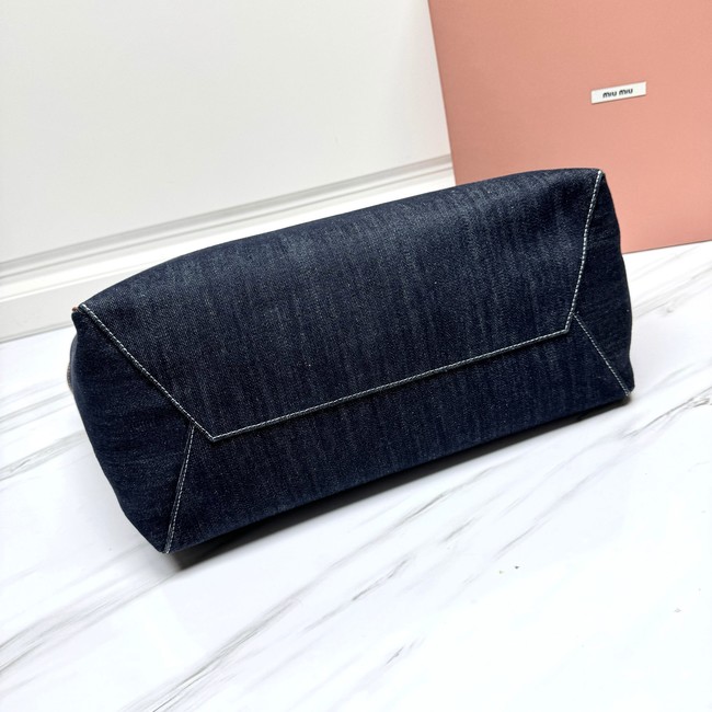 MIUMIU IN canvas&Leather Shoulder Bags 5BG276 dark blue