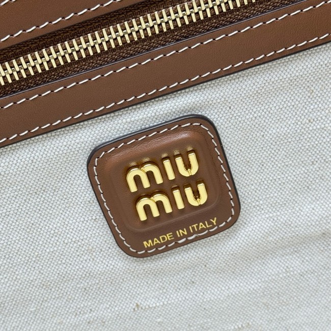 MIUMIU IN canvas&Leather Shoulder Bags 5BG276 Beige