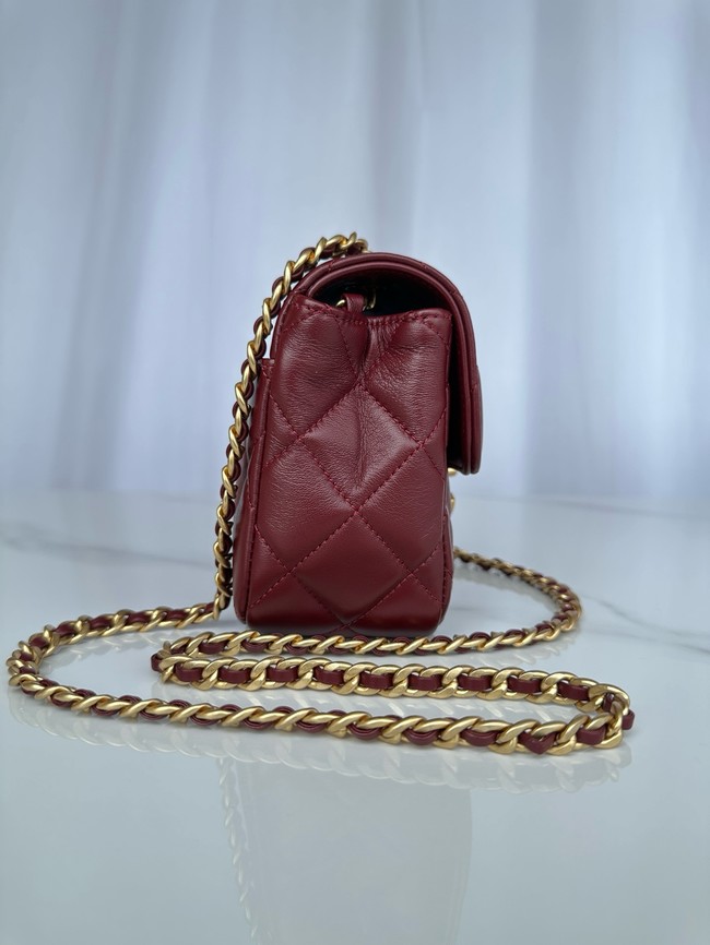 CHANEL MINI FLAP BAG AS5026 Wine