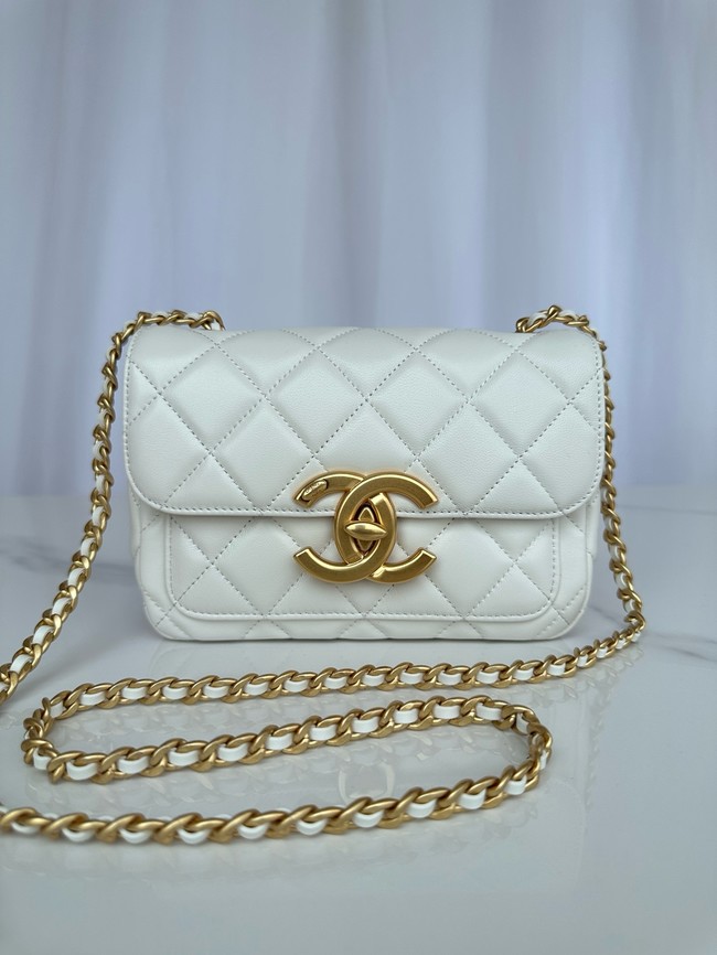 CHANEL MINI FLAP BAG AS5026 white