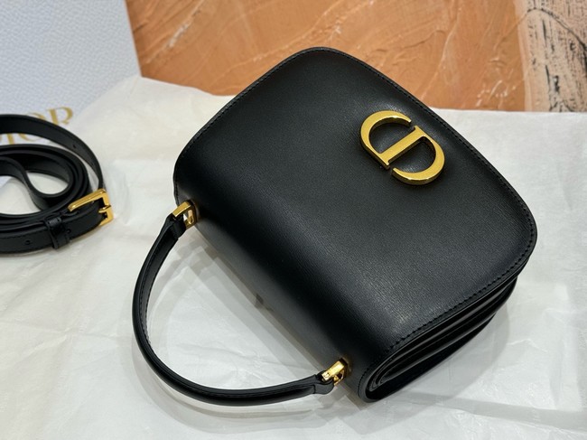 Dior Medium 30 Montaigne Avenue Top Handle Bag Ribbed Calfskin M9371UN black