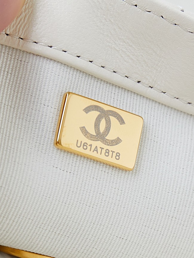 CHANEL 24B MINI FLAP BAG AS4947 White