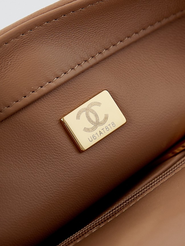 CHANEL MINI FLAP BAG WITH TOP HANDLE AS5032 Dark Beige