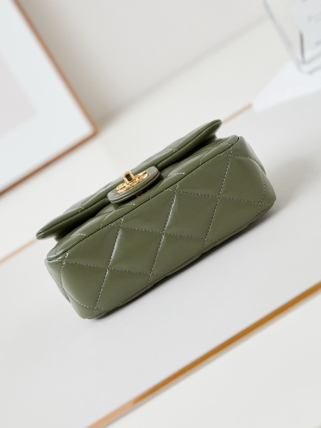 CHANEL MINI FLAP BAG WITH TOP HANDLE AS5032 green