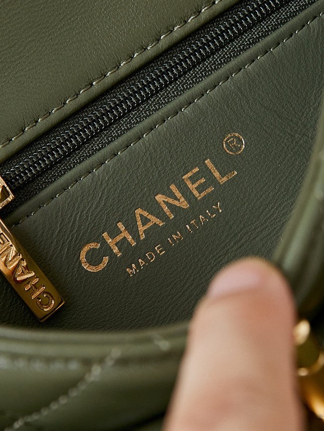 CHANEL MINI FLAP BAG WITH TOP HANDLE AS5032 green