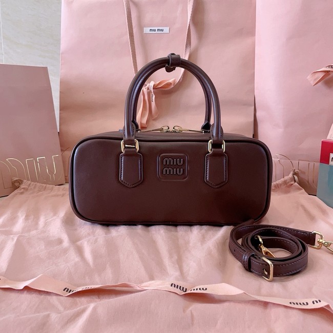 MIU MIU Leather Handle Bag 5BB148 Wine Red