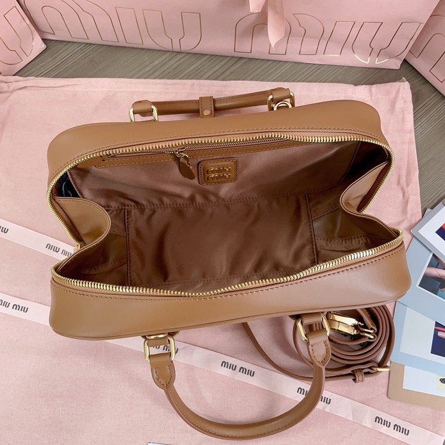 MIU MIU Leather Handle Bag 5BB148 brown