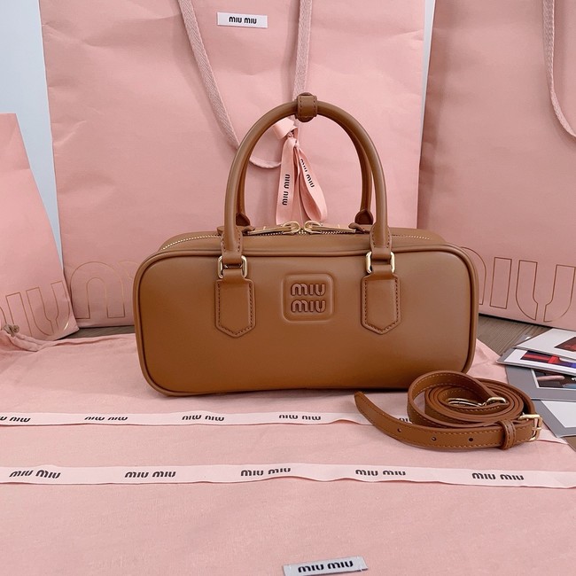 MIU MIU Leather Handle Bag 5BB148 brown