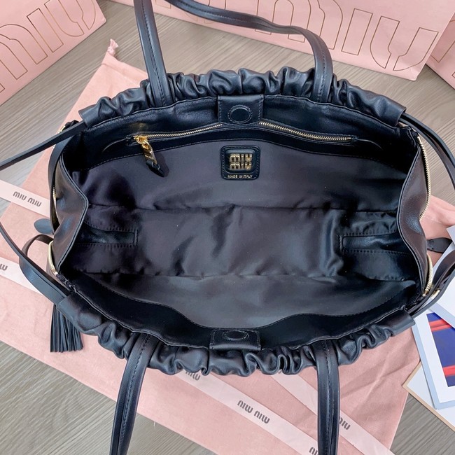 MIU MIU Original Leather Top Handle Bag 5BG287 black