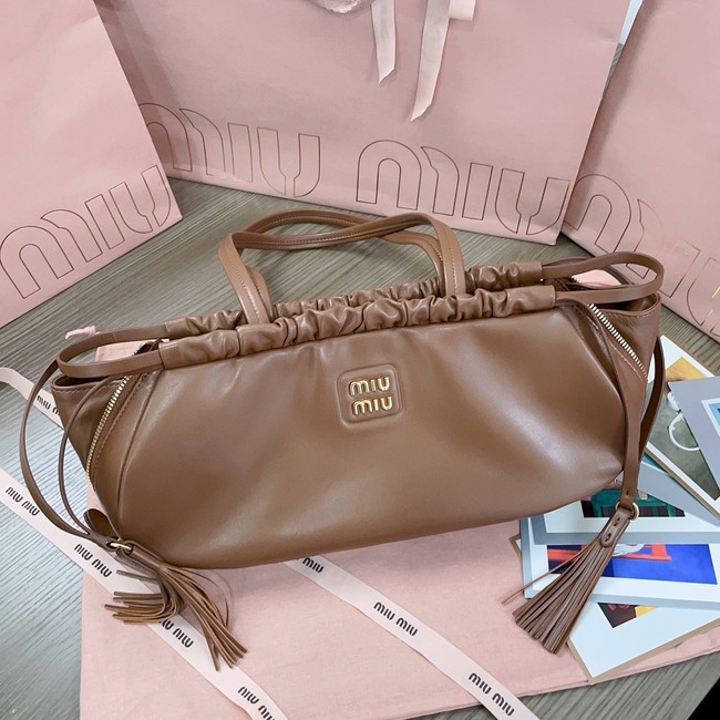 MIU MIU Original Leather Top Handle Bag 5BG287 brown