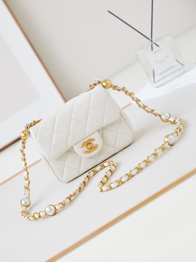 CHANEL 24B MINI FLAP BAG AS4946 White