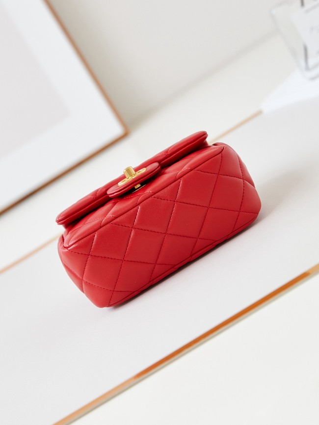 CHANEL 24B MINI FLAP BAG AS4946 red