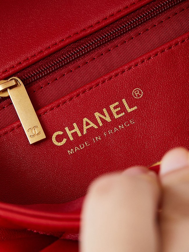 CHANEL 24B MINI FLAP BAG AS4946 red