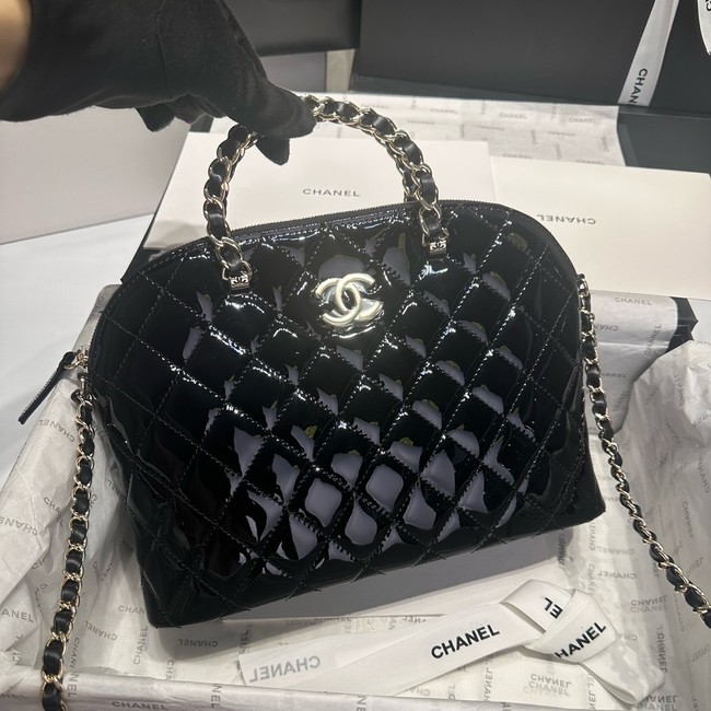 CHANEL SMALL SHOPPING BAG Patent leather AS3969 black