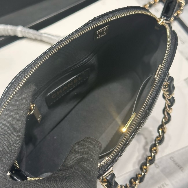 CHANEL SMALL SHOPPING BAG Patent leather AS5130 black